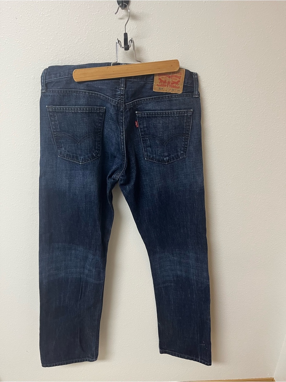 Levi's Dark Indigo Straight Men's Jeans men’s size 34x34 - Picture 2 of 3